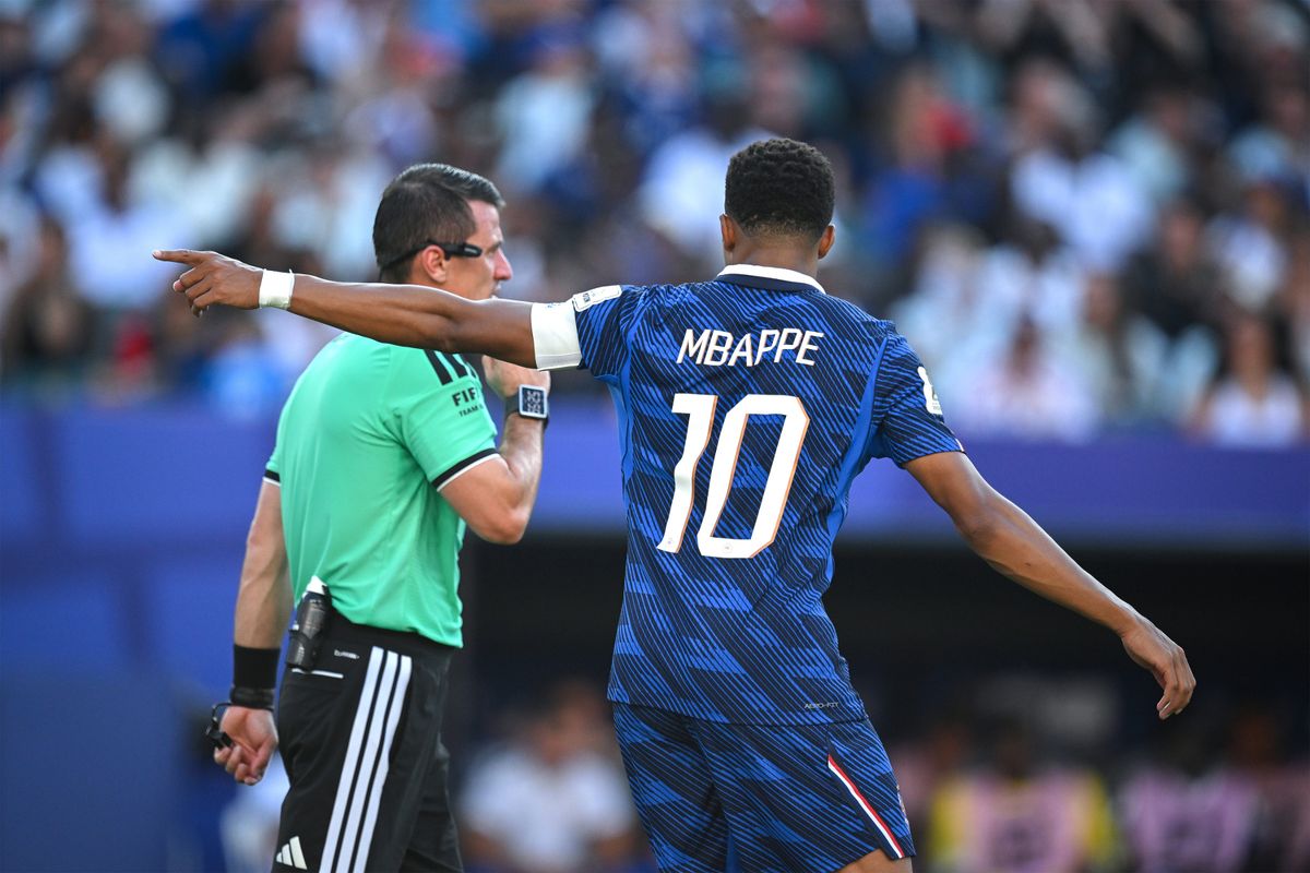 Mbappe, who scored the game's only goal, was complaining to the referee