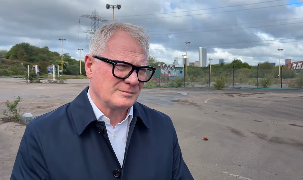 West Midlands Mayor Richard Parker at the Birmingham Wheels Park site