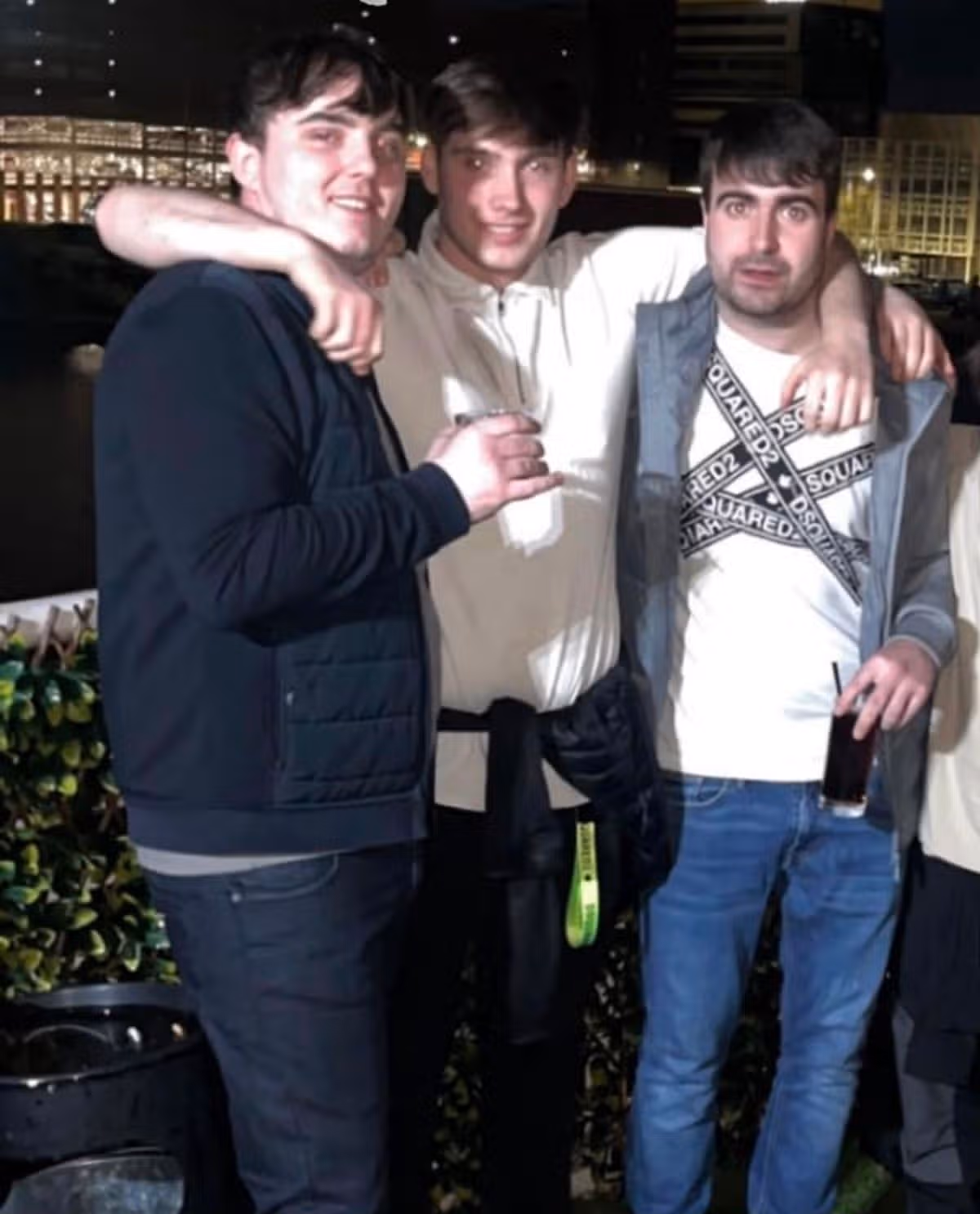 Craig, left, with brother Clayton, centre and a friend