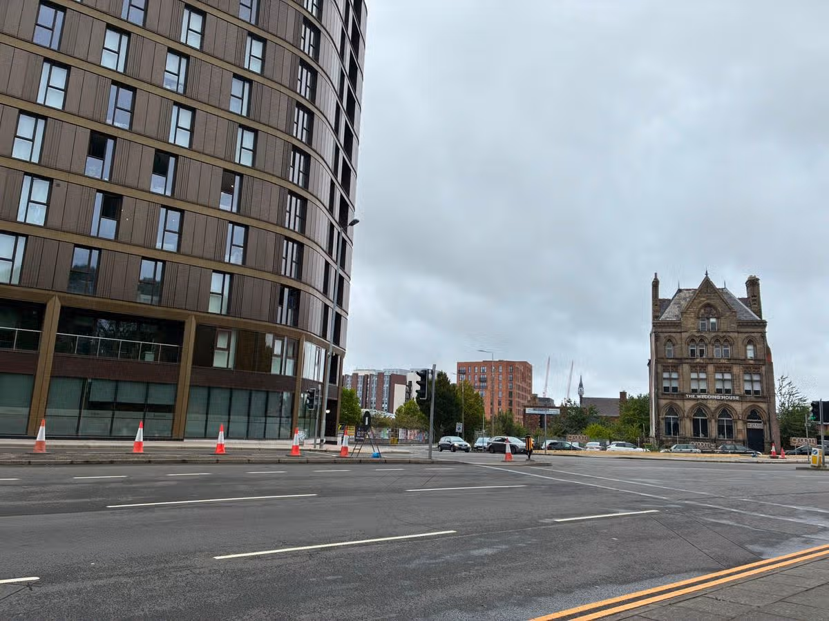 Cones at the scene where the crash happened