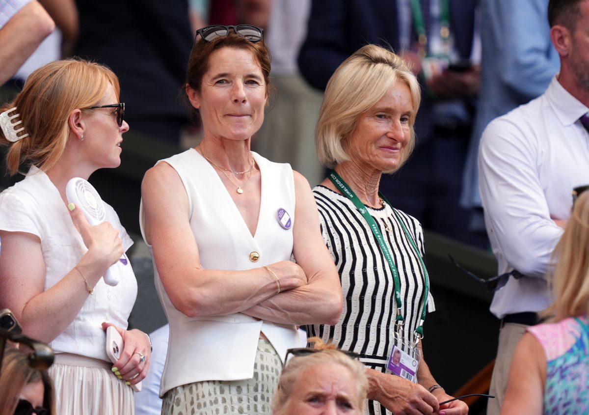 Olivia Fery (centre), mother of Arthur Fery, alongside Alison Taylor (right) who coached Fery from the age of four until he was 12