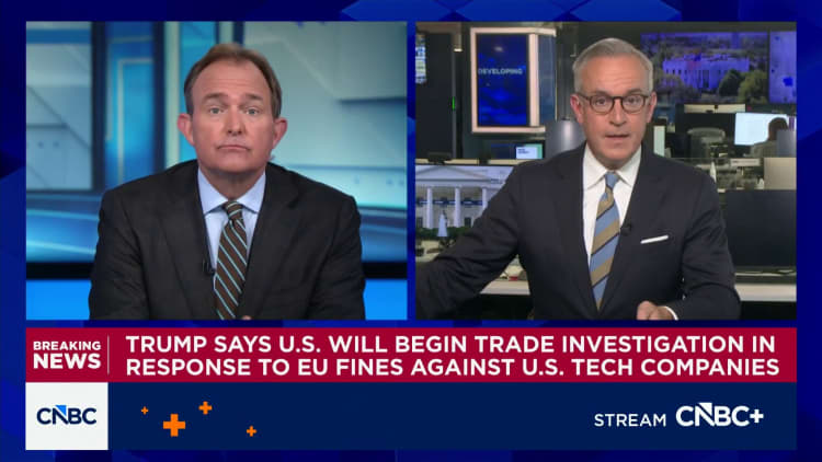 Trump: U.S. will begin trade investigation in response to EU fines against U.S. tech companies