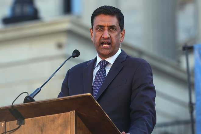 FILE - Rep. Ro Khanna, D-Calif., speaks at a Martin Luther King Jr. Day commemoration at the South Carolina Statehouse, Jan. 19, 2026, in Columbia, S.C. (AP Photo/Meg Kinnard, File) FILE - Rep. Ro Khanna, D-Calif., speaks at a Martin Luther King Jr. Day commemoration at the South Carolina Statehouse, Jan. 19, 2026, in Columbia, S.C. (AP Photo/Meg Kinnard, File)