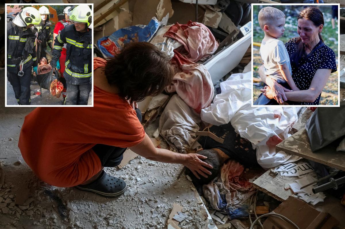 Gut-wrenching images show children killed in massive Russian airstrike on Kyiv