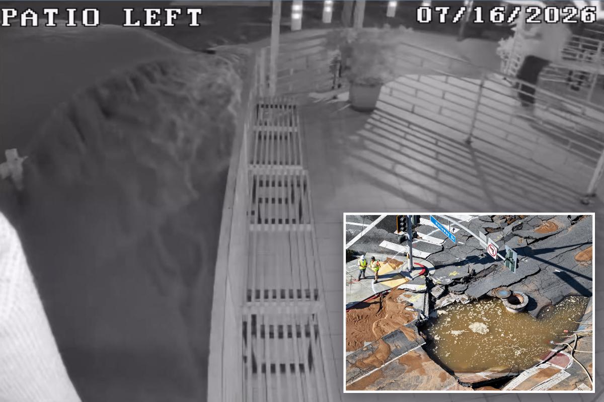 Unbelievable moment West Hollywood water main burst, unleashing devastating deluge