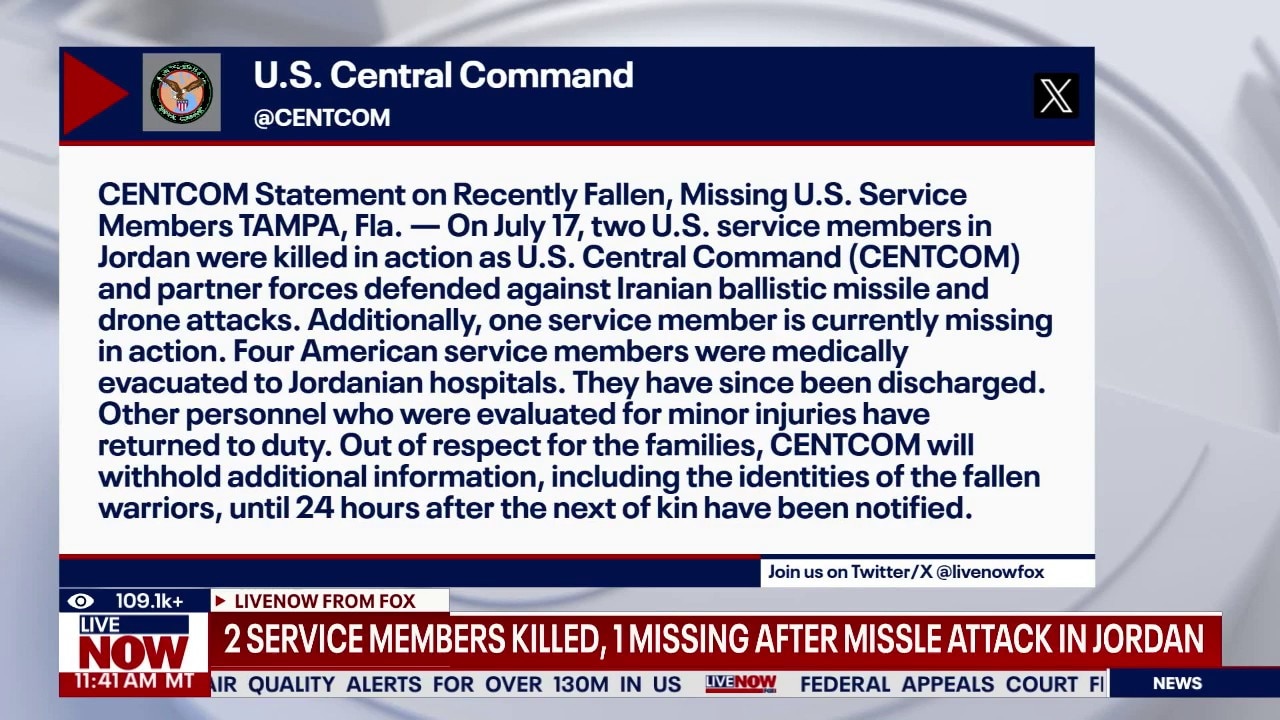 Two soldiers killed, one missing after missile attack 