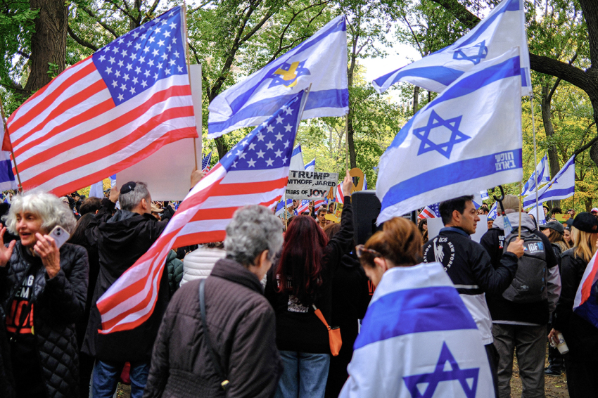 Demonstrators march during a 