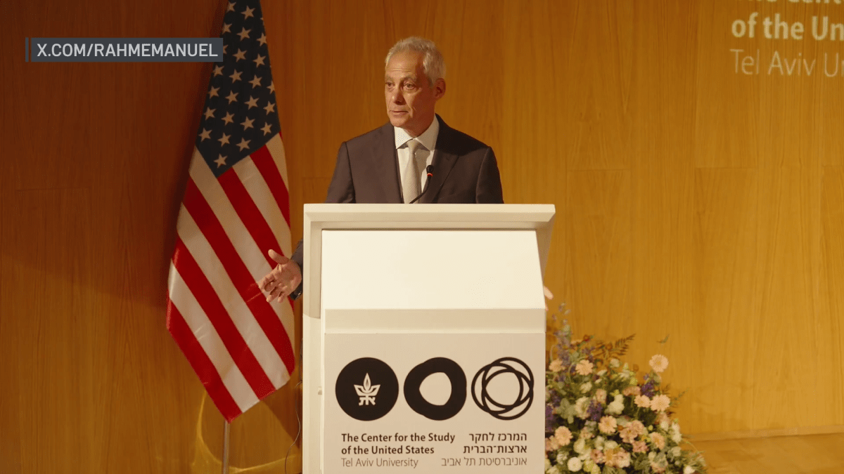 Rahm Emanuel warns Israel has become a ‘territorial pariah’ – NBC Chicago