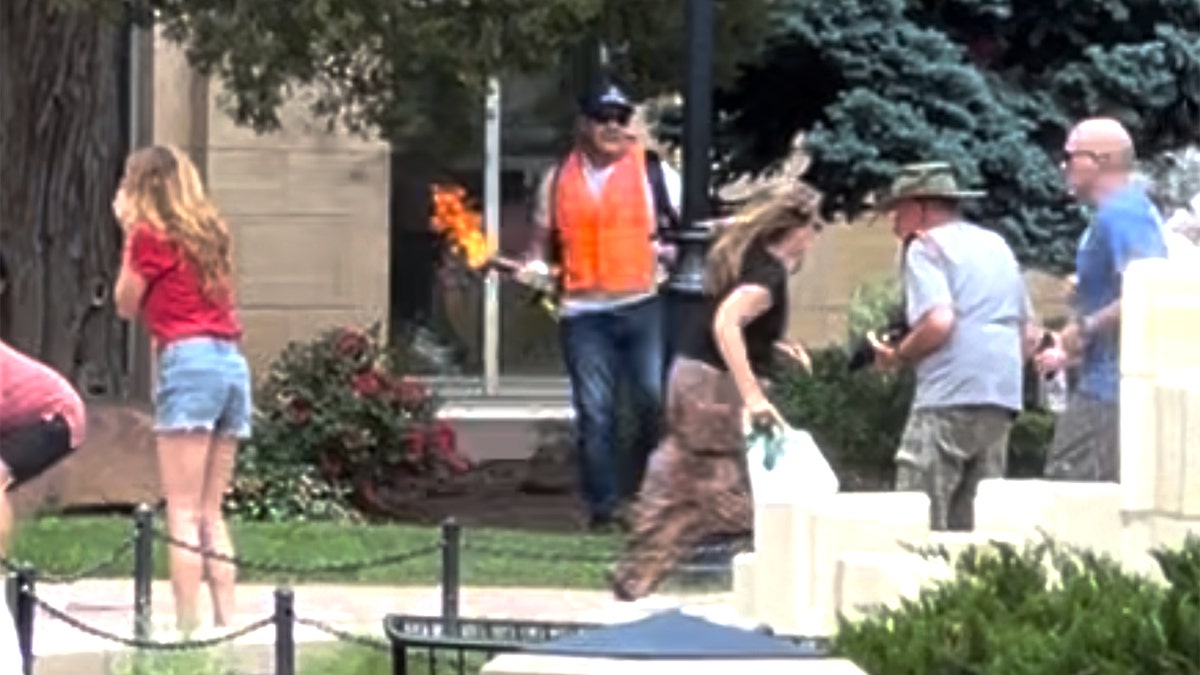 A terrorist throws a Molotov cocktail into a group of pro-Israel marchers in Boulder, Colorado