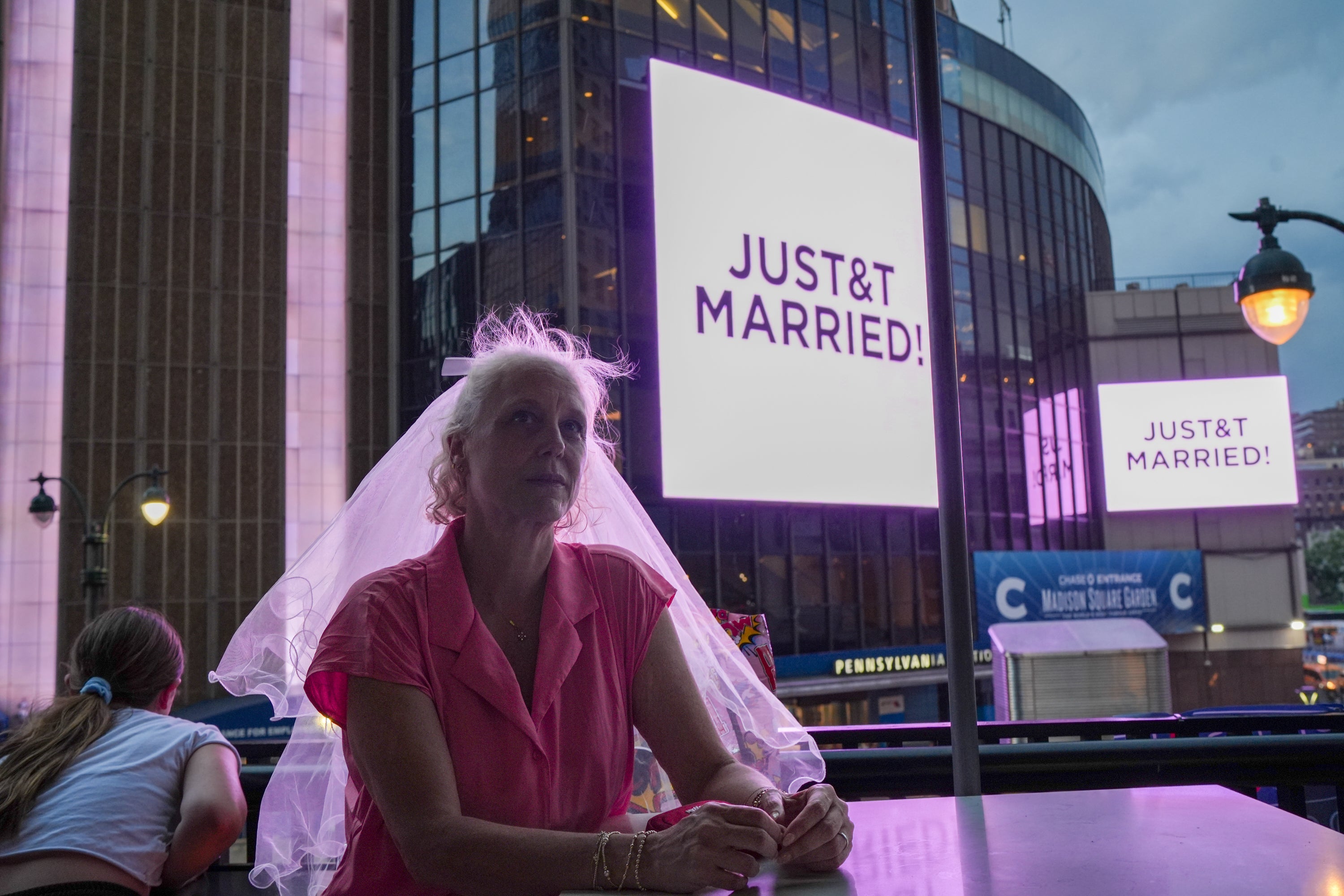 Legions of fans gathered outside MSG, where a billboard announced that the pair had declared ‘I do’