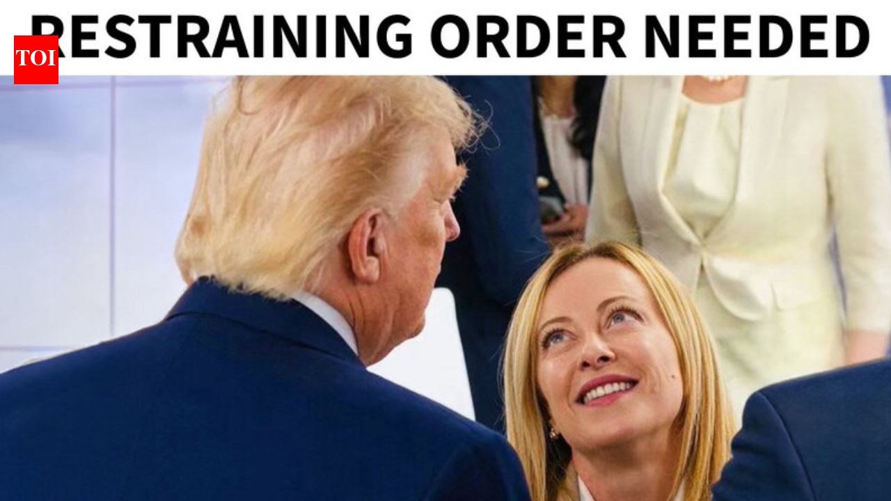 Donald Trump: 'Restraining order needed': Donald Trump shares meme on his feud with Italy PM Meloni ahead of Nato summit