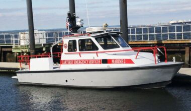Carteret Fire Department boat sunk by whale strike in Raritan Bay