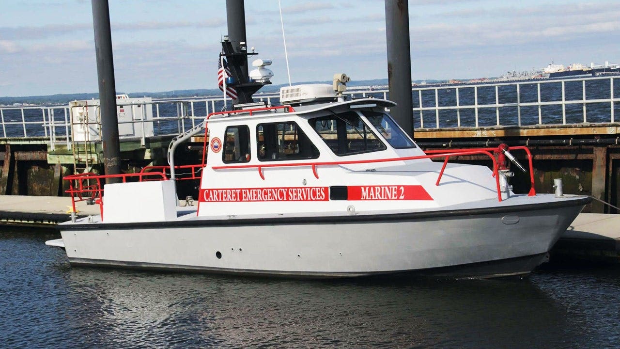 Carteret Fire Department boat sunk by whale strike in Raritan Bay