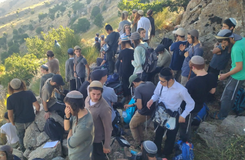 Members of the HaBashan Pioneers make their way towards the Israel-Syrian border, July 5, 2026.