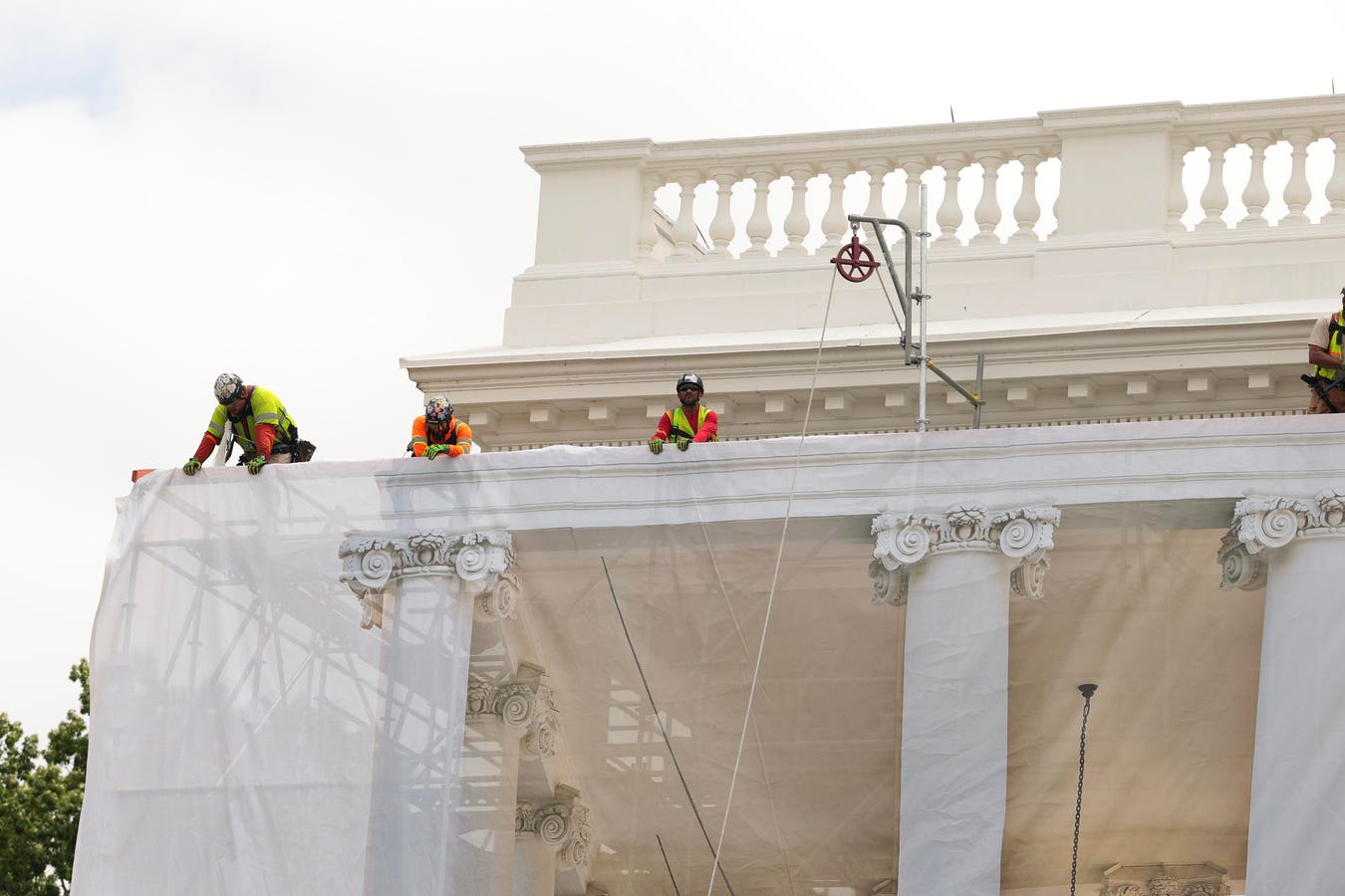 The White House’s North Portico Is Covered In Tarps—Here’s Why