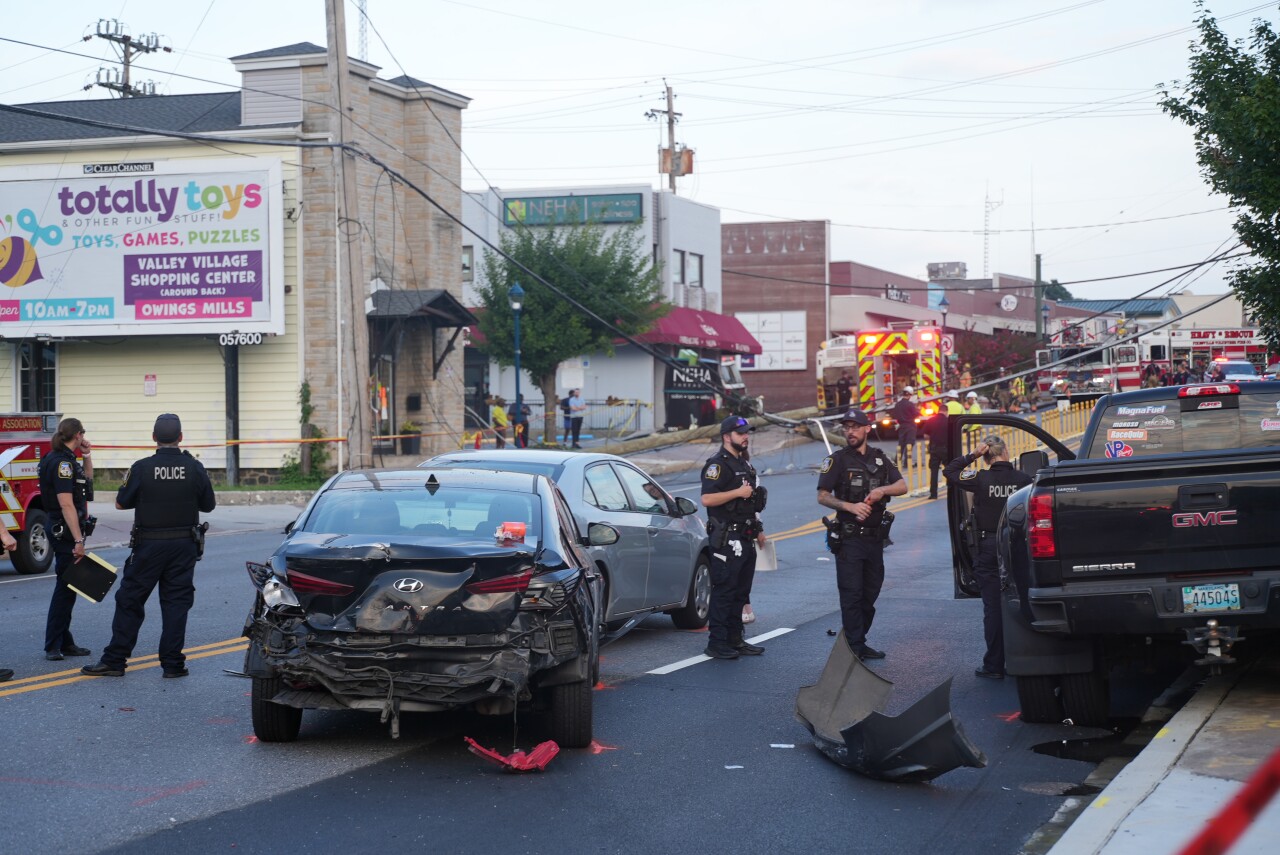Mass casualty incident declared after bus crashes into Pikesville building, injuring 33 people