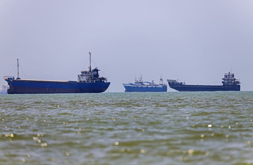 In this picture obtained from Iran's ISNA news agency on June 18, 2026, vessels are seen anchored in Bandar Abbas along the Strait of Hormuz.
