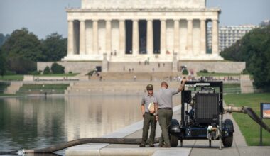 Lincoln Memorial Reflecting Pool drained for repairs after vandalism