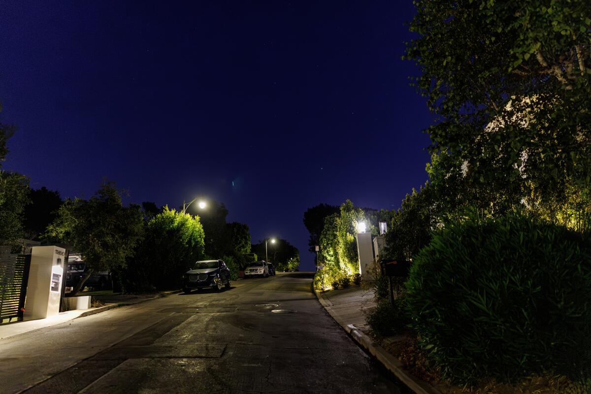 Miguel Aguilar was followed to his home in this Bel-Air neighborhood by four men.