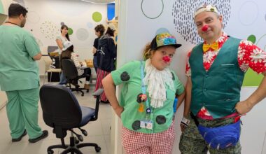 Medical clowns offer serious relief for Israeli kids recovering from trauma
