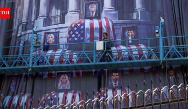 'Blood for blood': Iran displays giant billboard with Donald, Melania and Trump children in coffins