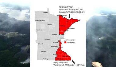 Minnesota air quality alert: Wildfire smoke triggers unhealthy conditions July 18–20