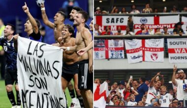 Fifa silent on Argentina's Falklands banner yet England fan's Barrow flag censored