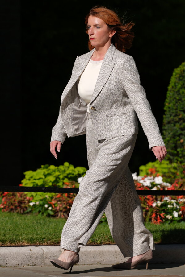 Louise Haigh arrives for a cabinet meeting in London, Monday, July 20, 2026.(AP Photo/Kirsty Wigglesworth)