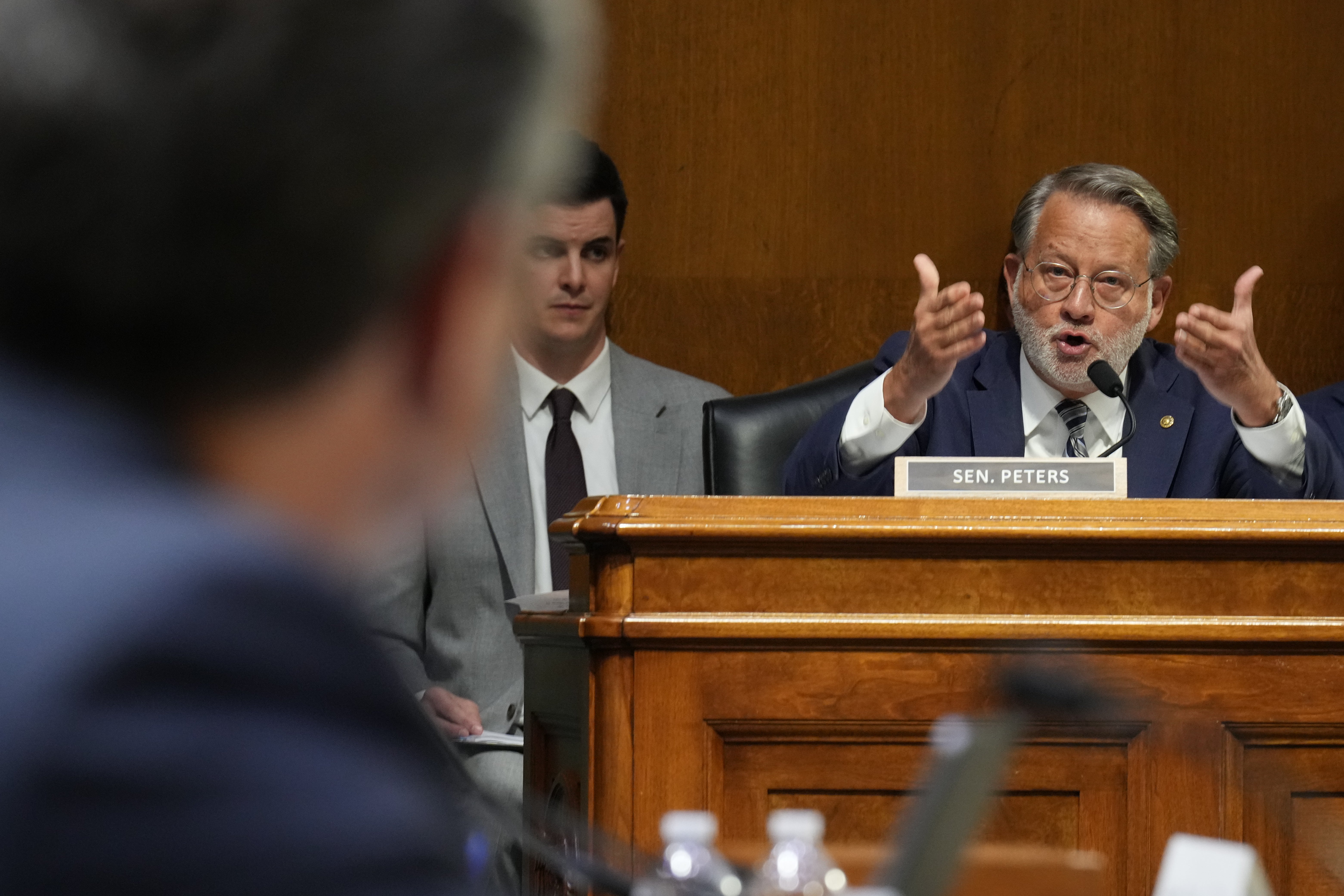 Peters told Hegseth that the secretary has ‘failed’ American troops without a long-term plan to end the Iran war, which Hesgseth says will cost at least $37.5 billion