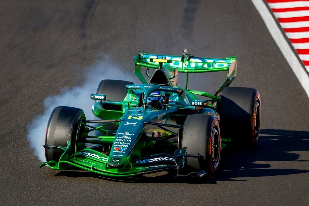 Aston Martin was still validating its extensive aero update in FP2
