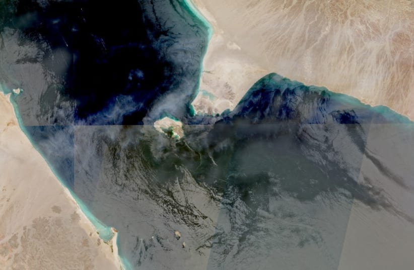 A satellite imagery shows Bab el Mandeb Strait, a key shipping waterway and the gateway to the Red Sea, as Iran threatens using Yemen's Houthi allies to shut the Bab el-Mandeb gateway to the Red Sea, in this handout picture dated July 12, 2026.
