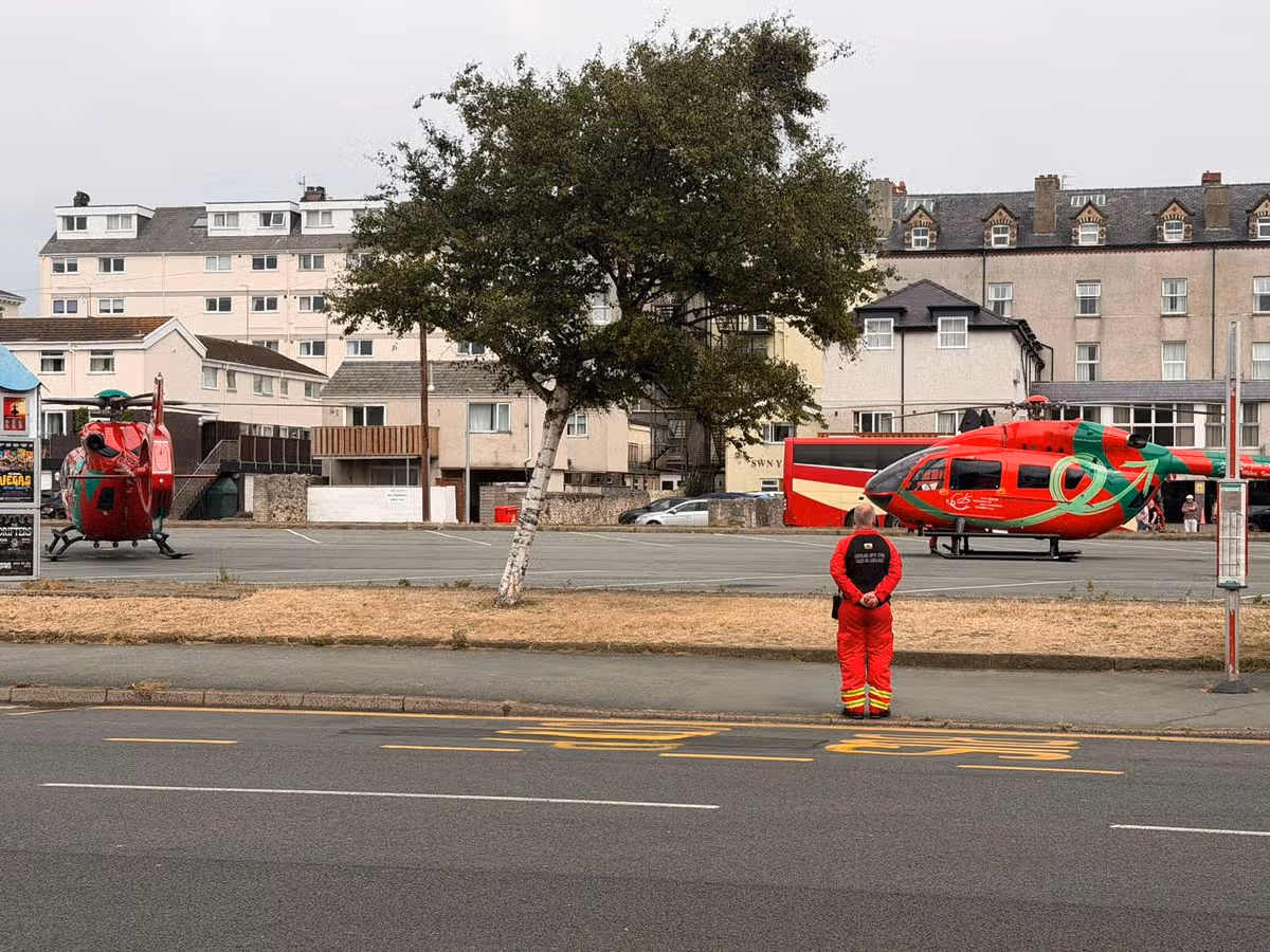 Two air ambulances have landed in Llandudno to assist with the incident