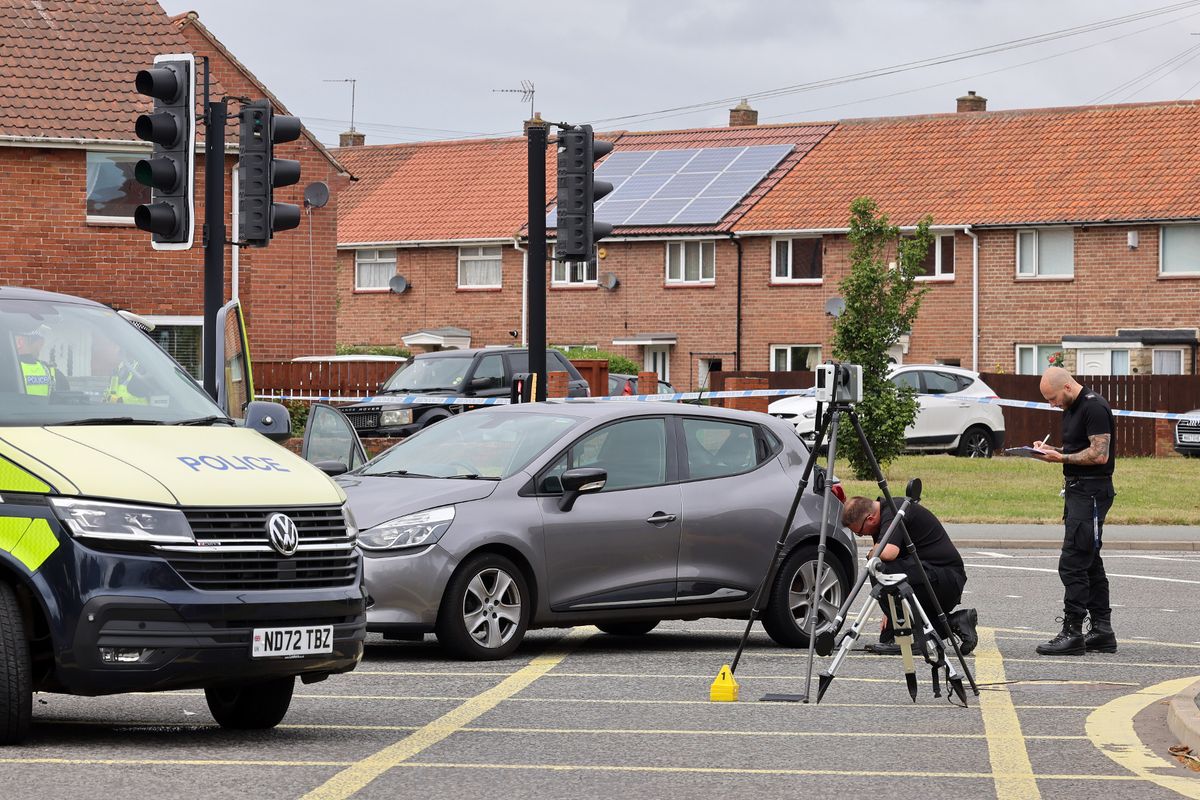 The scene after a road traffic collision on Benton Lane.