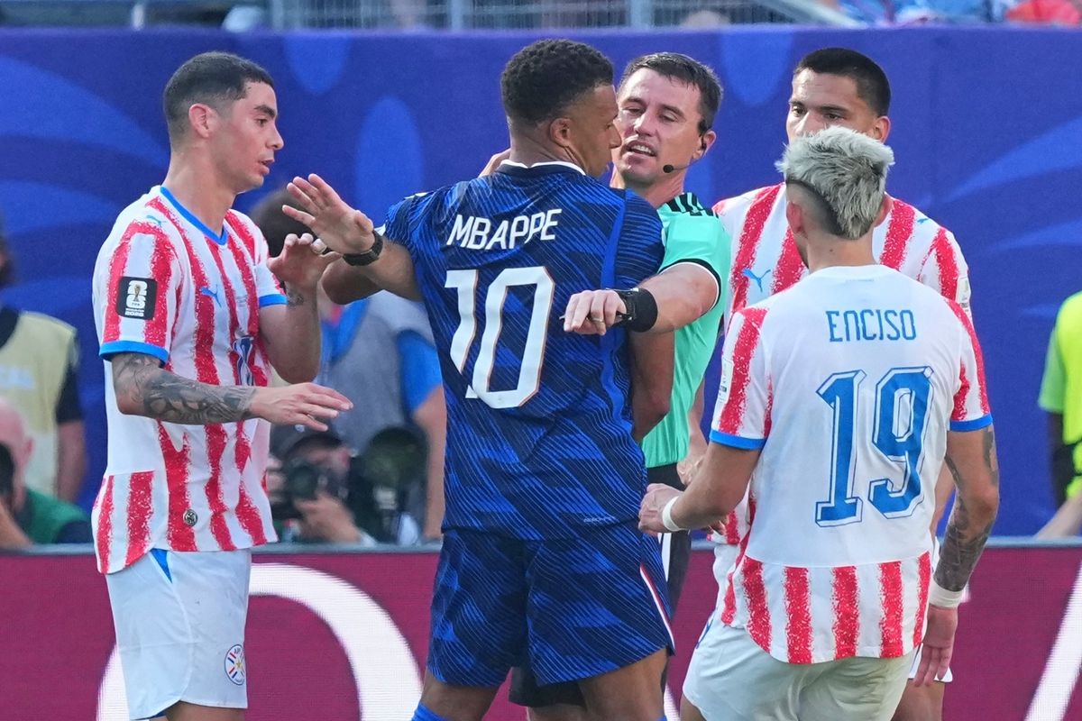 Referee Ilgiz Tantashev failed to control the match as Paraguay heavily targeted Kylian Mbappe and co with 'dark arts' tactics
