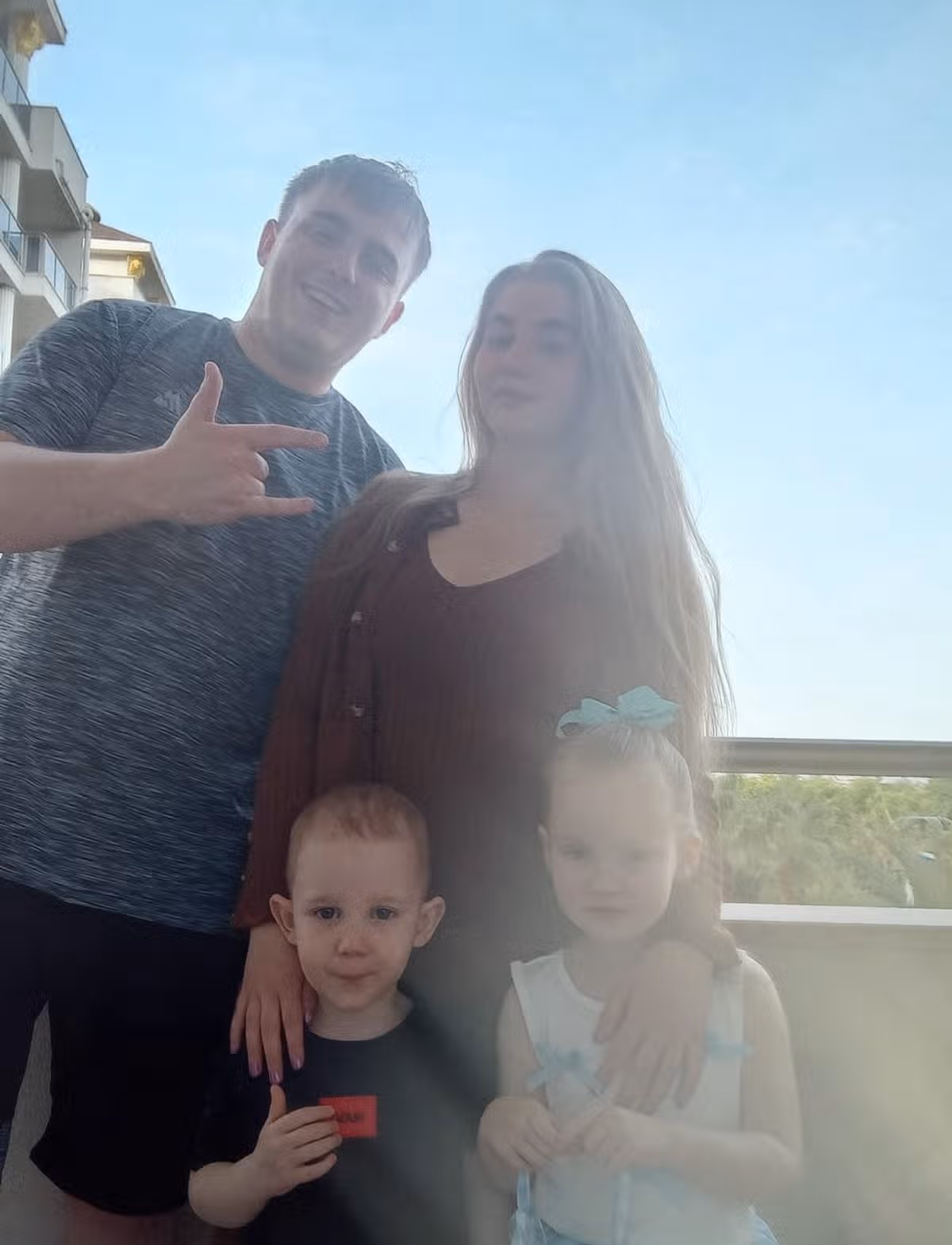 Craig with his partner Ellie Jones 28, and their two children Phoebe, five, and Archie, three
