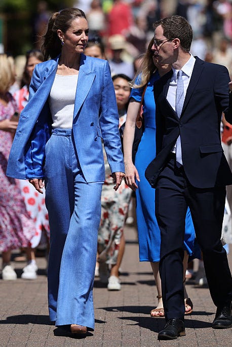TENNIS-GBR-WIMBLEDON-ROYALS britains catherine, princess of wales, arrives on the fourth day of the 2026 wimbledon championships at the all england lawn tennis and croquet club in wimbledon, southwest london, on july 2, 2026. (photo by henry nicholls / afp via getty images) / restricted to editorial use