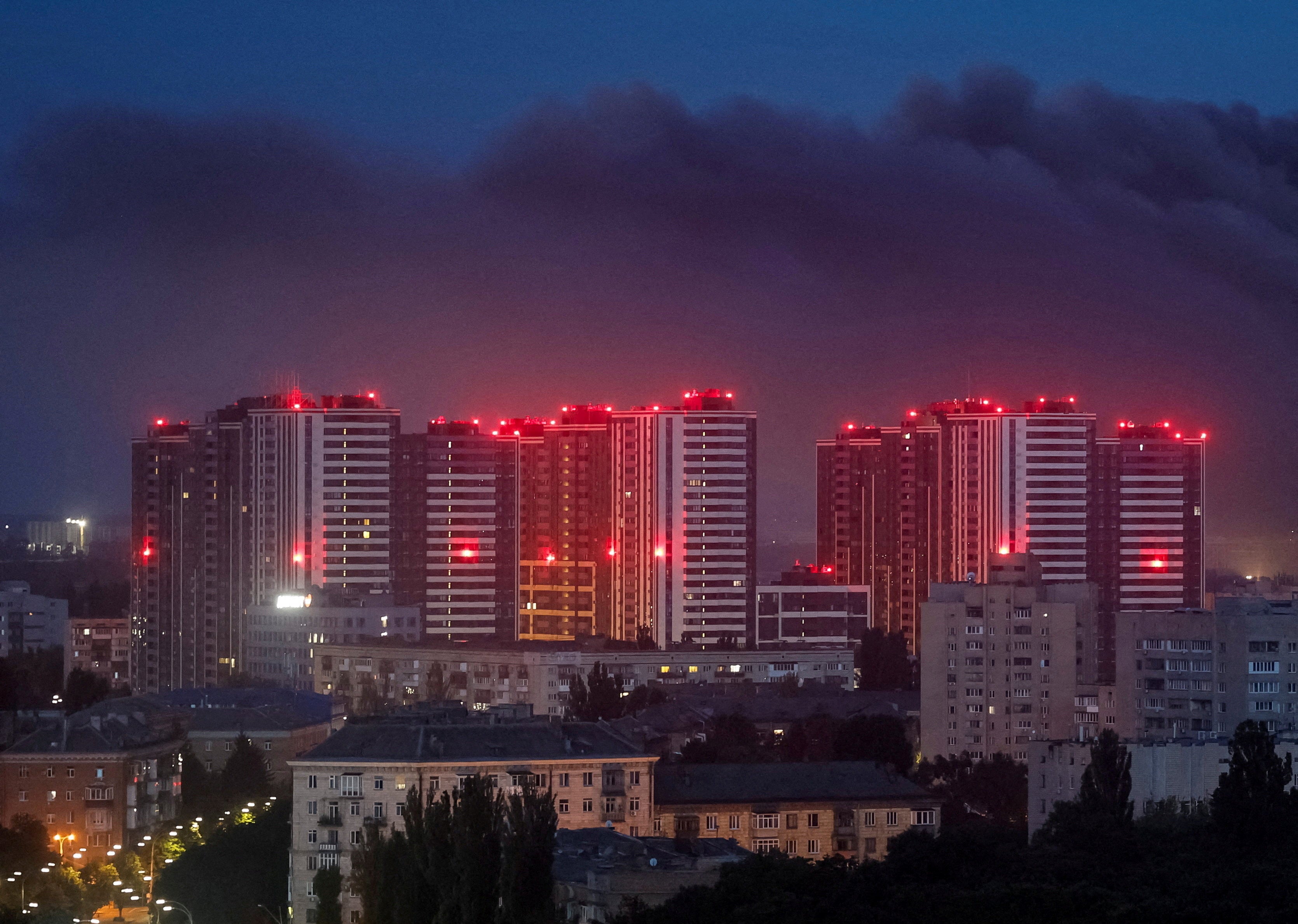 File: Smoke rises in the city during a Russian missile strike, amid Russia's attack on Ukraine, in Kyiv, Ukraine