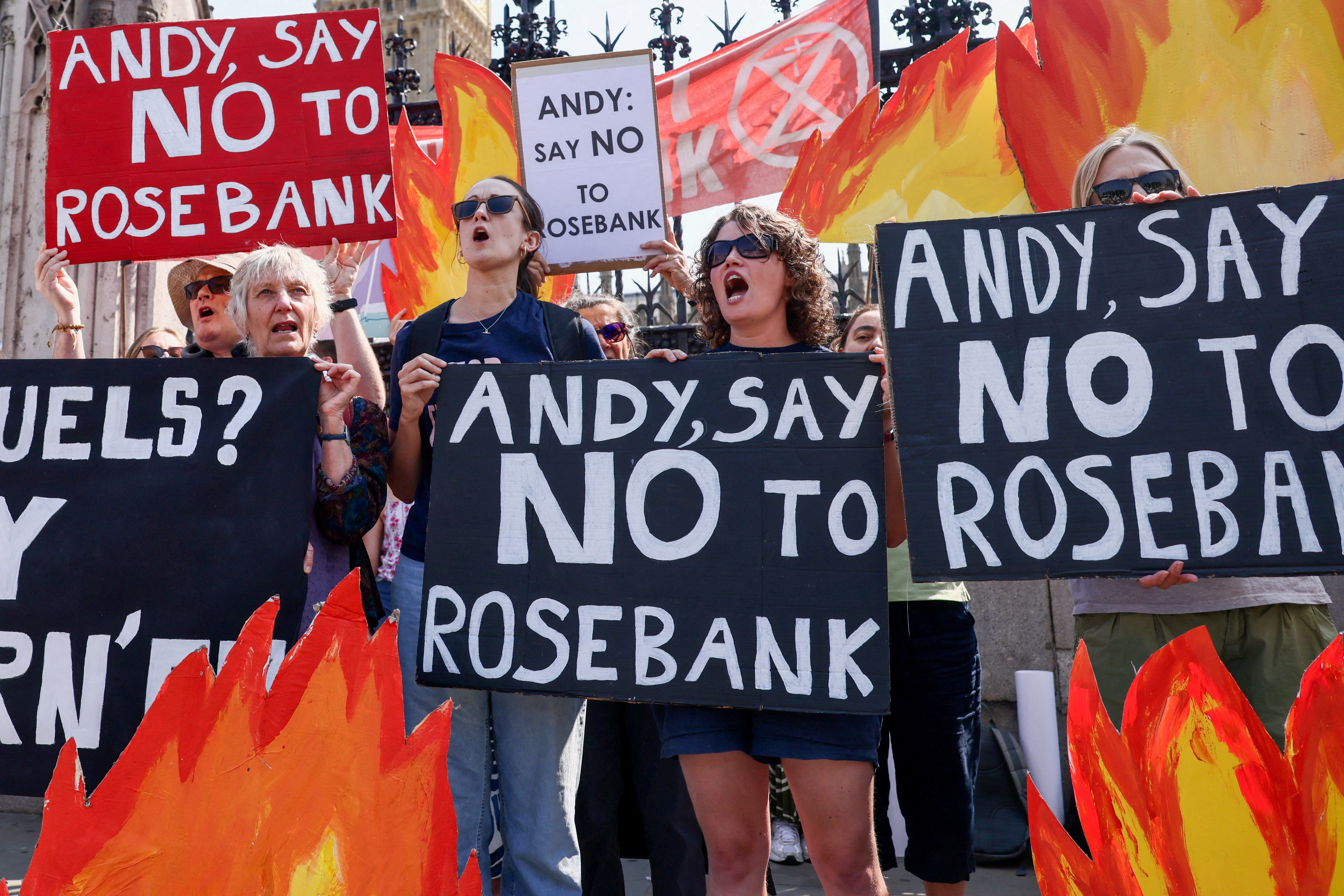Climate change activists protest in London against more drilling