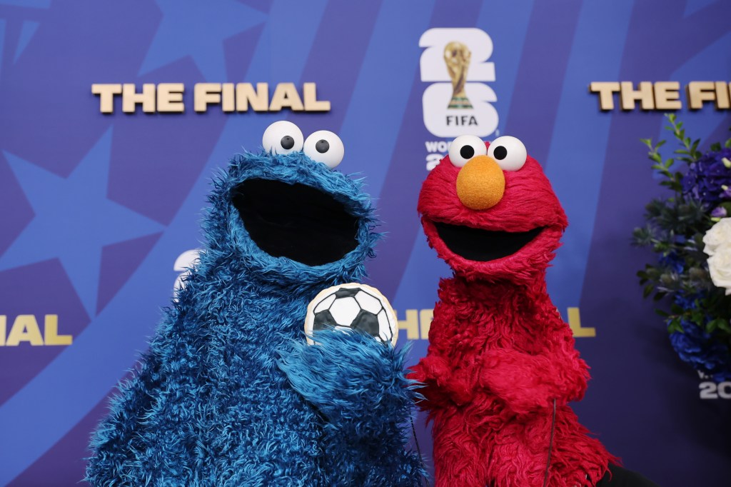 Cookie Monster and Elmo attends the 2026 World Cup Final