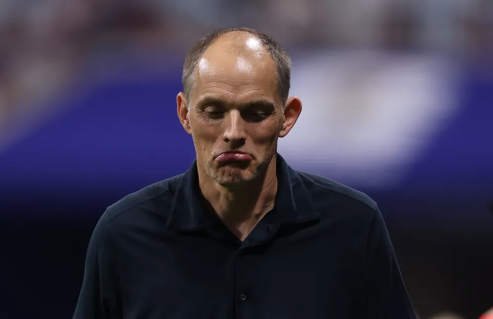 Thomas Tuchel looks dejected after England's loss to Argentina