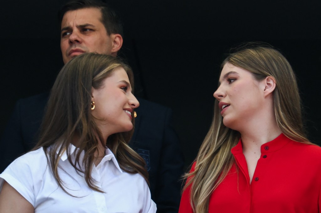 Spain's Princess Leonor and Princess Sofia attend the 2026 World Cup Final