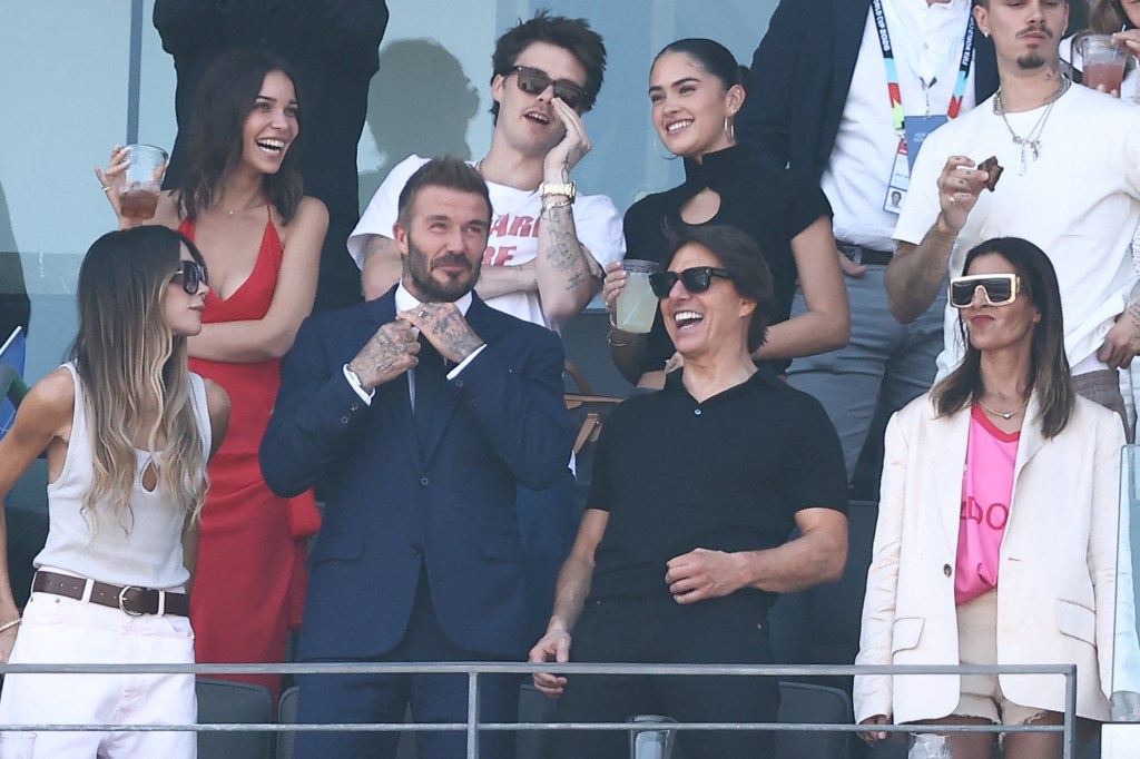 Victoria Beckham, David Beckham, and Tom Cruise attend the 2026 World Cup Final