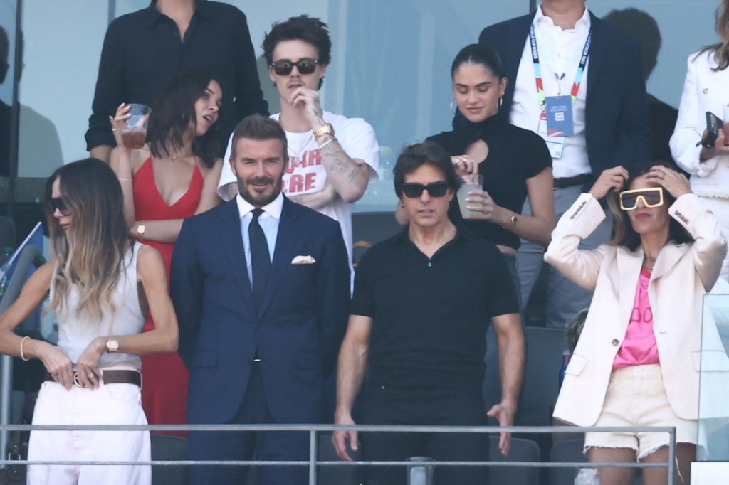 Victoria Beckham, David Beckham, and Tom Cruise attend the 2026 World Cup Final