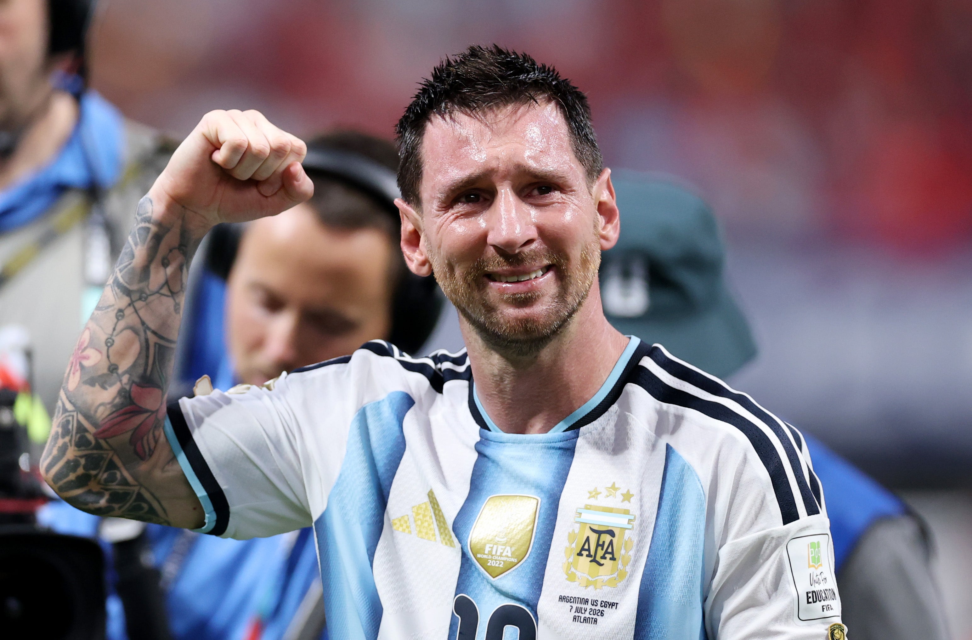 Lionel Messi was in tears after Argentina controversially scraped past Egypt