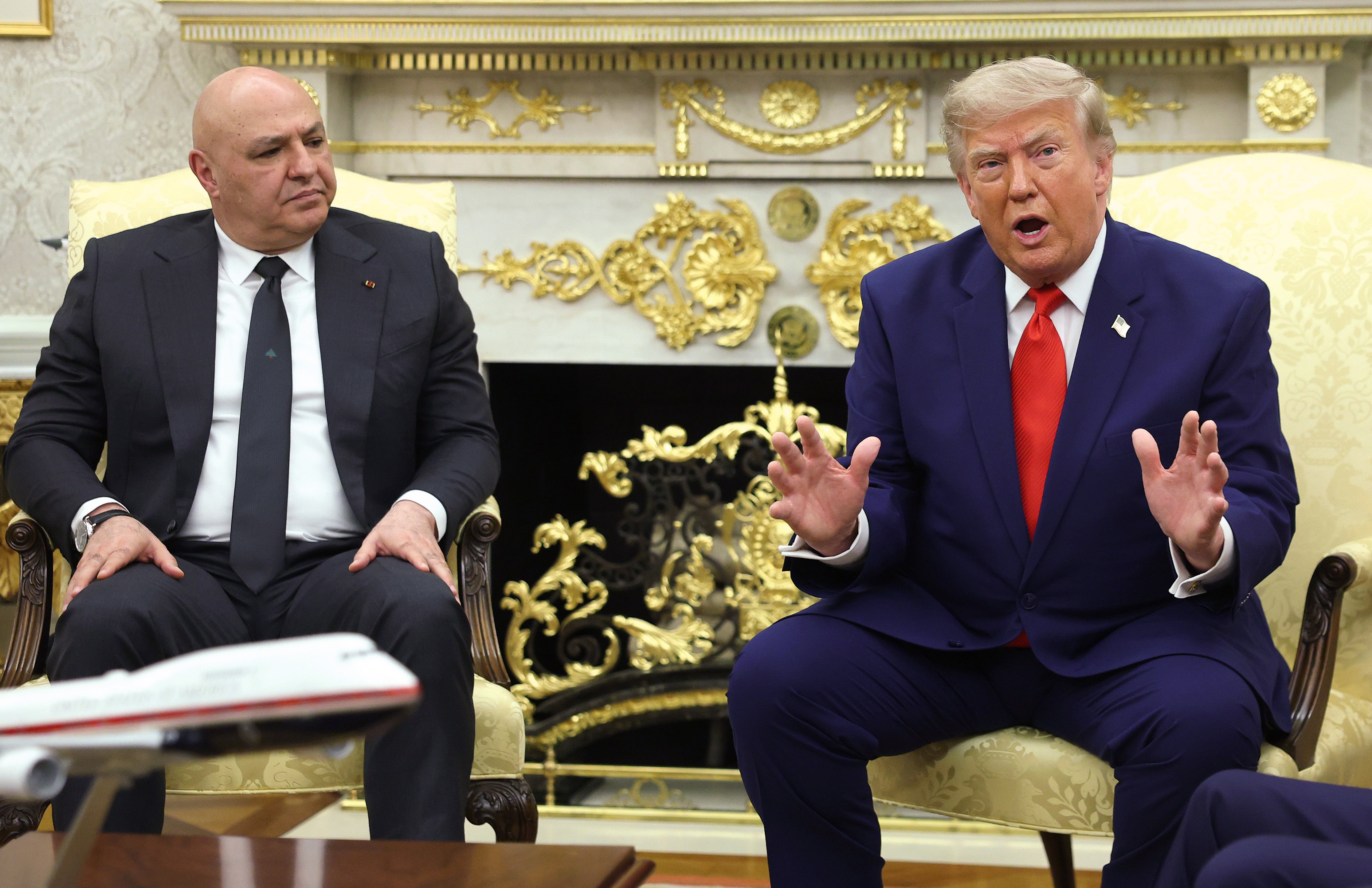 Trump spoke from the Oval Office Tuesday alongside Lebanese president Joseph Aoun. The US and Iran continue to launch attacks despite a ceasefire agreement weeks ago