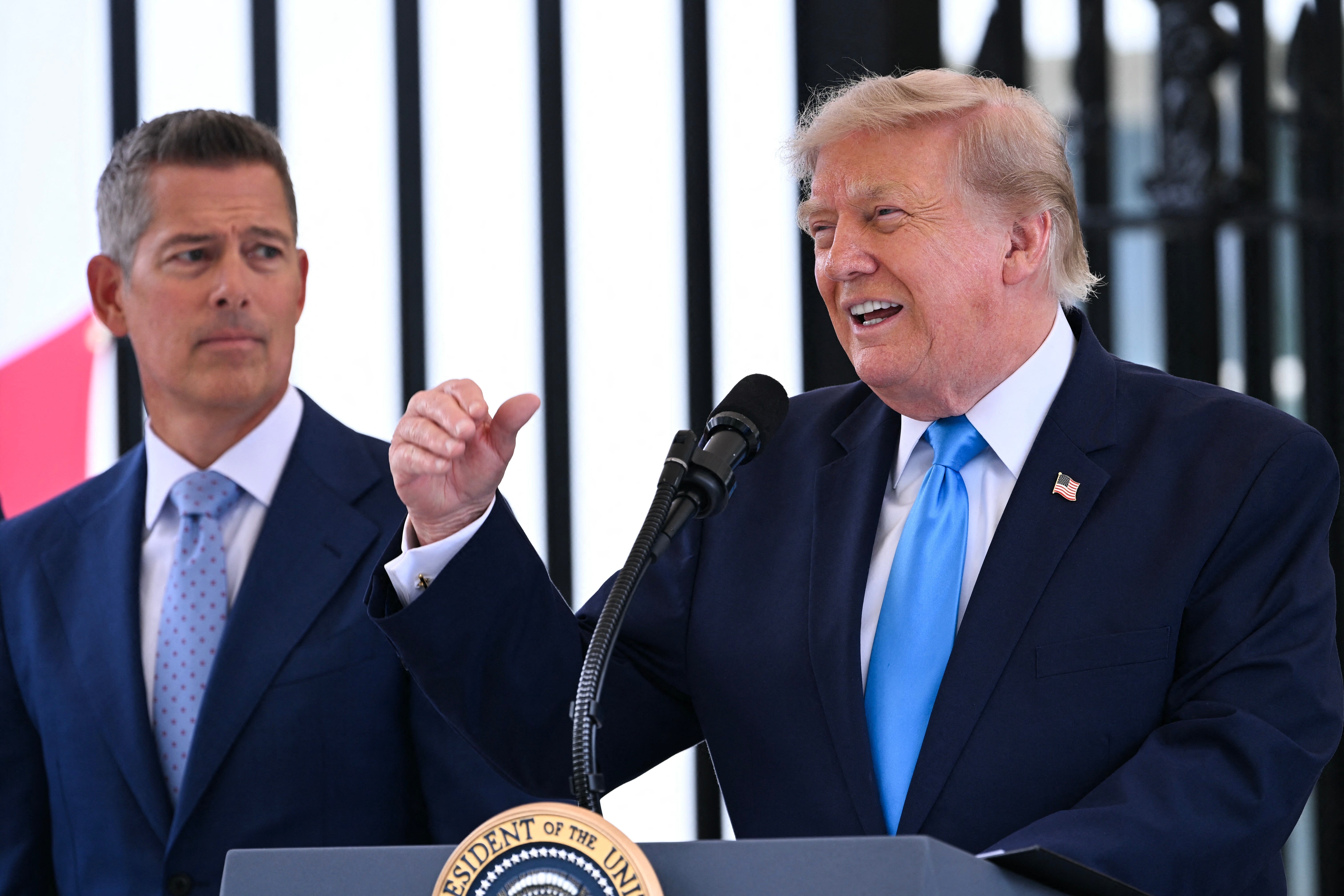Transportation Secretary Sean Duffy was effusive in his praise of boss Donald Trump — as we’ve come to expect, but this event revealed something more about the president