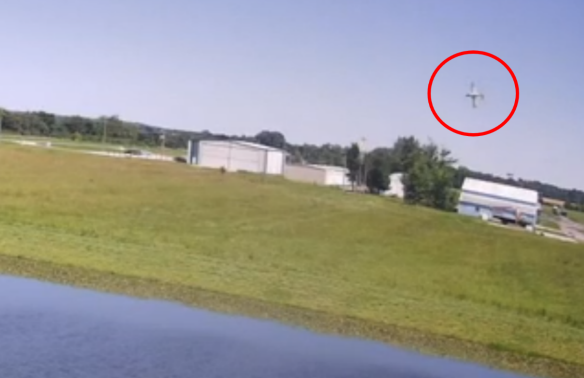 Missouri skydiving crash: NTSB photo From the NTSB report: "Image depicting the security video footage screenshot showing the airplane in flight shortly before impacting terrain (security video footage courtesy of BCS Aerial)"