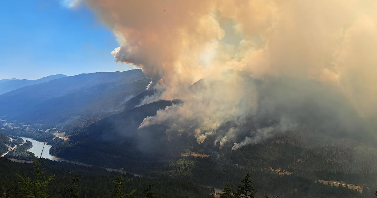 Highway 1 closed as wildfire burning in B.C. canyon expected to grow - CTV News