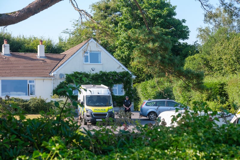 Police outside the house of Ann Widdecombe in Haytor in Dartmoor on Friday. Photograph: Matt Keeble/PA Wire