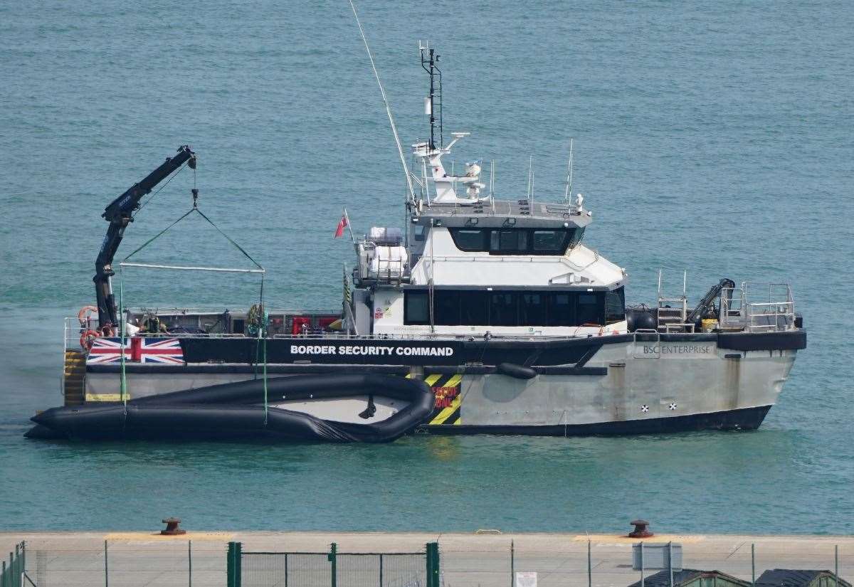 ‘Mega dinghy’ carrying record 165 migrants at once crosses Channel to Dover